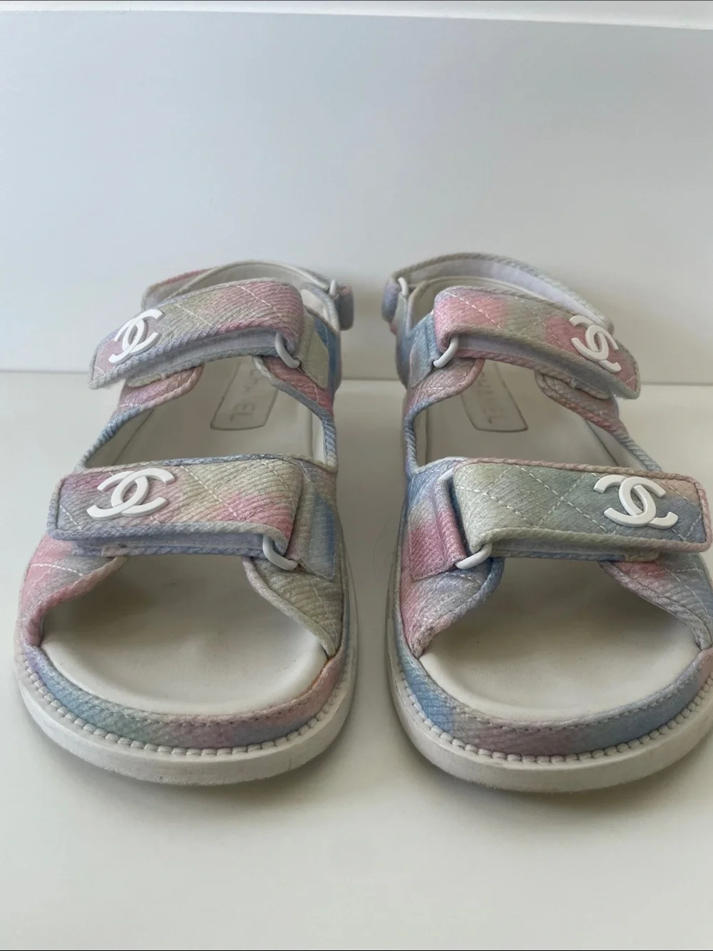 Chanel 22C Gate No. 5 Slingback Dad Sandals Size 38.5